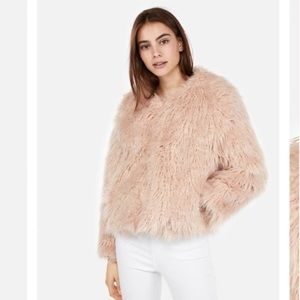 EXPRESS Pink Faux Fur Coat